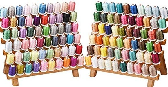 Simthread 120 Madeira Colors Polyester Machine Embroidery Thread Kit 550Y(500M) Similar to Madeira and Robinson-Anton Colors 40 Weight for Home Embroidery Sewing Machines