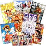 Anime OP Manga New World Luffy Poster,Straw Hat Luffy Gear 5 Posters,Poster Set,Anime Pictures Art Print for Boy Bedroom Living Room Home Wall Decor,Set of 8 pcs,11.5x16.5 inches