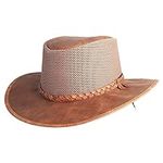 American Hat Makers Breeze Leather and Mesh Sun Hat for Men and Women — Copper, Medium
