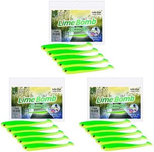 Zite Fishing - Set di pesci luccioperca in gomma, 12 cm, colori assortiti, 15 pezzi, esche in gomma per pesca al luccioperca, Softbait, esche da pesca attive UV (Lime Bomb)