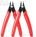 BOENFU Wire Cutters, Flush Cutter 5 Inch, Zip Tie Cutter Wire Snips - Red