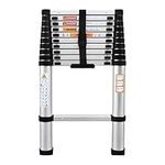 Telescopic Ladder 3.2M Multi-Purpose Aluminium Telescoping Ladder, Heavy Duty Multi-Purpose Ladder Non-Slip Max Load 150kg/330lb, Portable Extension Loft Ladder RV, Safety Ladder for Home