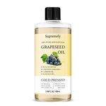 Supremely Grapeseed Oil 100% Organic 100 ml | Cold Pressed Carrier Oil For Glowing & Radiant Skin | Anti-Inflammatory Ideal for Hair, Skin, Massage, Face, Beard