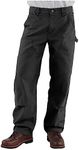 Carhartt Men's Loose Fit Washed Duck Double-Front Utility Work Pant, Black, 38W x 32L