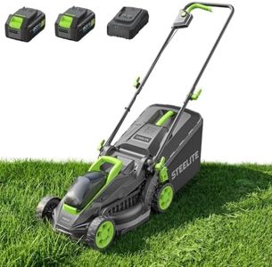 STEELITE 20V 13-Inch Electric Lawn Mower with 2 x 4.0Ah Batteries & Charger, Battery Powered Cordless Lawn Mower, 5-Position Height Adjustment, Mulching & Bagging for Small Yards