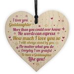 RED OCEAN Goddaughter Christening Keepsake Wooden Heart Goddaughter Birthday Christmas