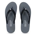 DOCTOR EXTRA SOFT House Slipper for Women's Care Dr Orthopaedic Super Comfort Fitting Flat Cushion Chappal Flip-Flop for Ladies and Girl’s OR-D-19-GREY-6 UK