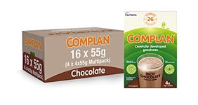 Complan Rich Chocolate Nutritional Drink Sachets, 4 x 55 g (Pack of 4)