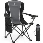ALPHA CAMP Camping Chairs for Adults Folding Camping Chair with Cup Holder & Side Pocket Heavy Duty Camping Chair with High Back Up to 160kg, Foldable And Portable
