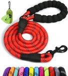 Taglory Rope Dog Lead with Soft Padded Handle, 1.2 m Reflective Dog Lead and Multi-Colour for Small Dogs, 1.0 cm, Red