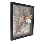 GarduationMall 11x14 3D Black Shadow Box Frame Deep Display Box with Linen Back,Ideal for Memorabilia Pictures Flowers Medals Tickets,Wall Hanging