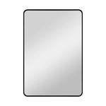 MCS Master & Co. Modern Metal Large Wall Mirror, Minimalist Home Decor Rectangle Mirror with Rounded Corners for Living Room, Bedroom, or Bathroom, 30 by 44 Inch, Black