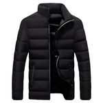 Men's Winter Down Coats Lightweight Warm Waterproof Thicken Jacket Winter Ski Hiking Travel Outerwear, Black, M