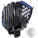 Lismyakey Baseball Gloves Sports Baseball and Softball Glove - Outdoor Sports Left Catcher's Mitt with Baseball PU Leather Gloves for Pitcher Beginner Training (10.5inch, Blue)