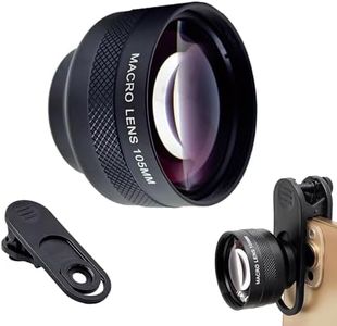 FotoZ 105mm Macro Lens with 17mm Phone Lens Clip, for iPhone & Samsung Galaxy Most Smartphones, Compatible with SmallRig iPhone Samsung Smartphone Cage Case