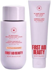 First Aid Beauty KP Bundle - KP Bump Eraser Body Scrub, 4 oz, Unscented + KP Smoothing and Brightening Body Lotion, 6.7 fl oz, Peach