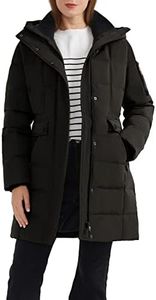 Orolay Women's Hooded Winter Down Coat Quilted Mid Length Puffer Jacket Black S