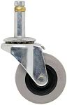 Shepherd Hardware 9790 2-Inch Swivel Stem Caster, Rubber Wheel, 7/16-Inch Stem Diameter, 125-lb Load Capacity,Grey , Gray