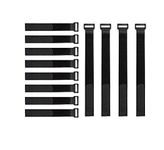 PRANSUNITA Cable Straps & Cable Ties, 15 inches, Adjustable Multipurpose Hook and Loop Securing Straps for Wire Tie Curtain Marker Straps Belts Holders, Pack of 12 (BLACK)