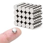 Small Magnets, 100Pcs Mini Refrigerator Magnets for Crafts, Multi-Use Small Magnets Strong Round Fridge Magnets for Whiteboard, Billboard, Push Pin, Map, Office Button Magnets (5 * 3-100p)