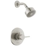 Delta Faucet Modern Brushed Nickel Shower Trim Kit, Shower Faucet with Single-Spray Touch-Clean Brushed Nickel Shower Head, Stainless T14259-SS-PP (Valve Not Included)