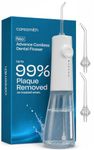 Caresmith Neo Cordless Oral Flosser | 24 Pressure Settings with 5 Modes & 6 Intensities | 300 ml Large Detachable Water Tank | Dental Flosser for teeth | IPX7 Waterproof | 2 Jet Tips Provided (White)