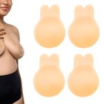 Reusable Adhesive Cover|Strapless & Backless Breast Lift|Invisible Push-Up Sticky Bra| Covers Push up|Self-Adhesive(2 Paris), Honey, A