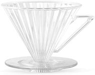 MHW-3BOMBER Pour Over Coffee Dripper, V60 Reusable Cone Drip Brew Coffee Filter Cup for Barista, PCTG Safe Material, 1-2 Cup, Clear FC5805