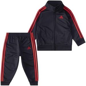adidas boys 2 Piece Classic Tricot Track Set, Black With Bright Red, 24 Months