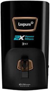Livpure Glo Star Alkaline Water Purifier | RO + UV+ UF+ Copper + Alk | 2X Power Filter | No Filter Cost for 2 years* | Save Upto 21,000 on Filters | 8 Stage Advance Purification | 7L Storage | Black