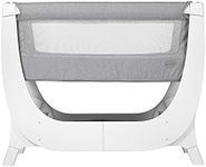 Shnuggle Air Bedside Crib & Mattress | Premium Wood Frame | Adjustable baby bed with drop sides | Dove Grey