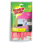 Scotch-Brite Rubber Kitchen Gloves- Pack of 1 Piece (Small), Green