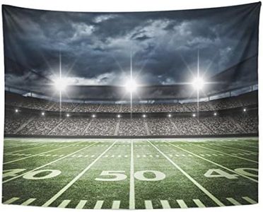 Emvency Tapestry Stadium Football Satdium Field Light Night Soccer Turf Home Decor Wall Hanging for Living Room Bedroom Dorm 60x80 Inches