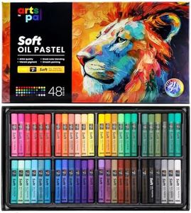 Arts Pal Soft Oil Pastels Set of 48 Vibrant Colors, Smooth and Soft Oil Pastel Crayons for Artists, Beginners, Teachers, Students, Great Blending and Layering for Art Supplies, Art Painting, Drawing