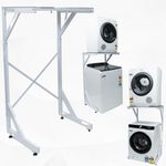 DS DRYERSTAND Top Loading Washer and Dryer Stacking Kit - Width & Height Adjustable Stand, Creates Space, No Drilling, Laundry Organisation
