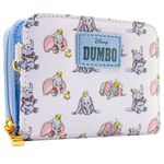 Baby Dumbo Flying Circus Performance Purse Zipper Coin Pocket & Card Holder, White