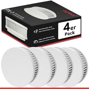 Pyrexx PX-1 Rauchwarnmelder - 4 Stück - 10 Jahre Batterie mit Magnet-Halterung ohne Bohren und LED-Blinken, Zertifiziert nach Q-Label, Weiß