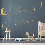 Easma Retro Starburst Wall Decals Star Wall Stickers Atomic Star Wall Decals Star Wall Decals Girls Room Wall Decals Peel and Stick Moon Wall Decals