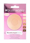 Brushworks Silicone Nipple Covers, Reusable, Nude, One Size