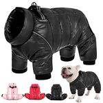 AOFITEE Dog Coat, Waterproof Dog Jacket for Winter, Warm Fullbody Dog Snowsuit, Zip Up Fleece Dog Vest, Cold Weather Dog Coats with Reflective Stripes, Outdoor Windproof Dog Apparel for Small Dogs, M