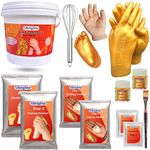 Ubrighty Hand Casting Kit for Couples Family and Baby Hand Molding Powder 3D Hand Foot Casting Couple Molding Powder 800 Gm, Casting Stone 1450 Gm (Family Pack)