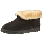PAMIR Men's Sheepskin Boot Slippers Indoor Outdoor Ankle Booties with Memory Foam Brown Size 9 UK