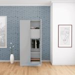 Interio by Godrej Almirah Slimline 2-Door Steel Almirah, Cupboard for Clothes (Royal Ivory), 1-Year Warranty, 1 Locker, 4 Shelves
