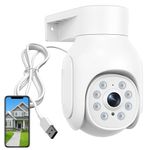 Camcamp 2K Wired WiFi Security Camera for Home Security Outdoor, 360° PTZ Outdoor Security Camera with Color Night Vision, AI Human Detection, Auto Tracking, 24/7 Record, 2-Way Audio, App Alarm, IP66