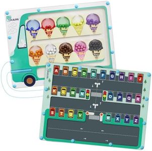 TUNJILOOL 2 in 1 Magnetic Color and Number Maze Board, Magnet Alphabet Counting Puzzle Double Sided Busy Board Fine Motor Skills Montessori Educational Toys for Boys and Girls 3-6 Years Old Gift