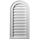 12"W x 22"H Cathedral Urethane Gable Vent Louver, Functional