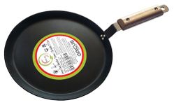 amicus Pure Iron Tawa for Dosa Roti Chapati Paratha, Flat Iron Dosa Tava with Wooden Handle, Induction Friendly, 27 Cm,1.4 Kg, Black