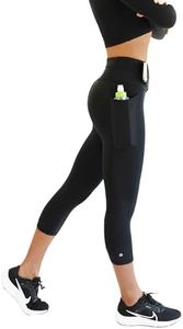 FlipBelt Women’s Ankle High-Waist Leggings with Pockets, Running-Belt Leggings, M, Black