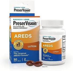 Bausch + Lomb Preservision With Lutein Eye Vitamin & Mineral Supplement, 50 Count Soft Gels