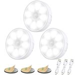 Electight 3 Pack Motion Sensor Lights Indoor, Night Light Stick on Wall, Cordless LED Lamp with Magnetic Base, 6000K & Type-C USB Rechargeable Battery, Stair Lights, for Wardrobe,Stairs,Closet,Hallway